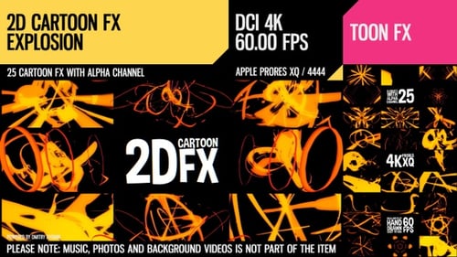 Dynamic Cartoon Fire and Energy Hand Drawn Elements