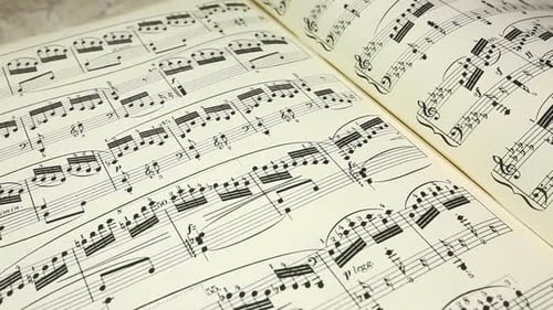 Intricate Sheet Music Close-Up for Artistic Expression