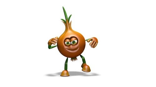 Comic Onion Looped Dance on White Background