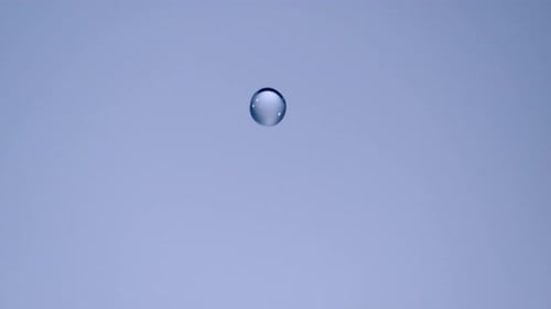 Simple Water Droplet Wobbling on Blue Background