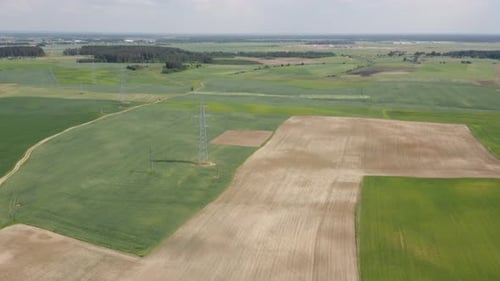 High Power Cable Lines Transmitting Electrical Power from Hydro Station to the City