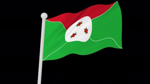 Realistic Waving Flag of Burundi Animation