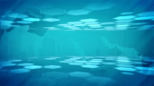 Futuristic Digital Hexagon Grid Background Animation