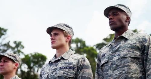 Young Adults in U.S. Air Force Uniforms