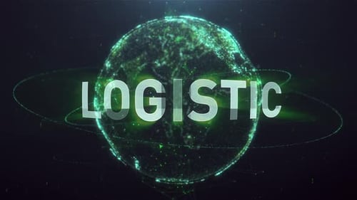 Futuristic Global Network LOGISTIC Text Reveal
