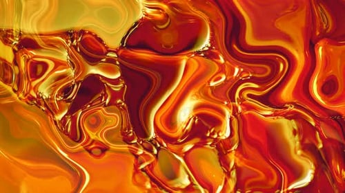 Abstract Liquid Gold and Amber Fluid Motion Background
