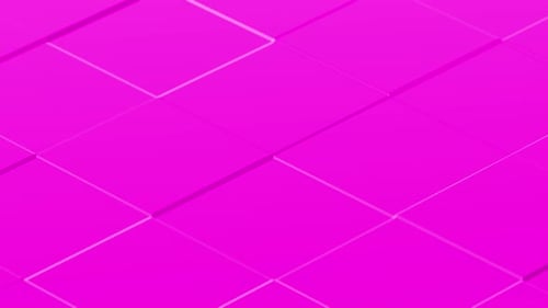 Moving Flat Pink Color Square Tiles Background