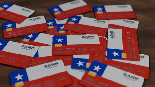 Chilean Flag Credit Cards Banking and Finance Background Animation