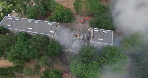 A Partly Demolished Residental Building