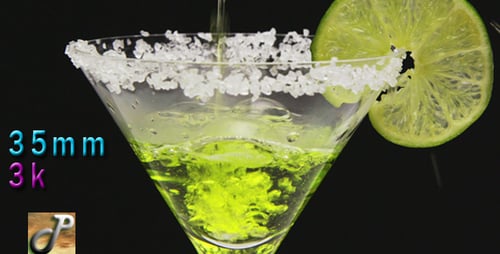 Margarita Being Poured Into a Glass.