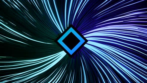 Abstract Neon Light Trails Logo Reveal Animation