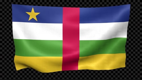 Realistic Central African Republic Flag Waving Animation