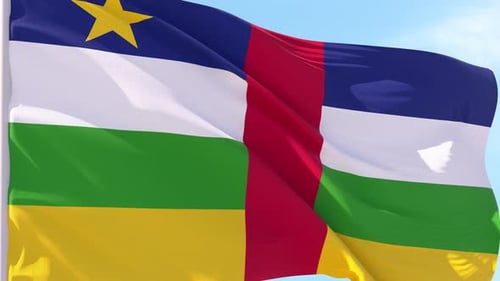 Central African Republic Flag Waving in Wind