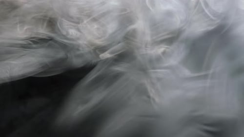 Abstract White Smoke Moving on Dark Background