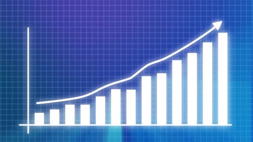 Animated Growing Bar Chart with Upward Trend Line