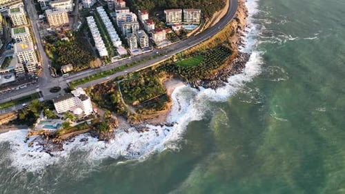Dramatic Sea Texture Aerial View Turkey Alanya