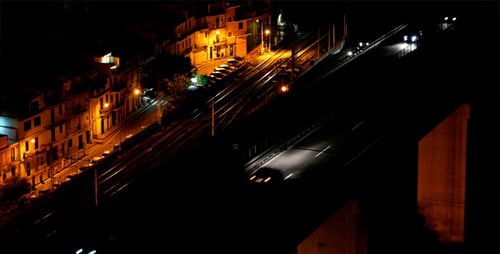 Cars On The Bridge In Night City