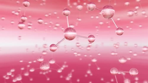 Futuristic Pink 3D Molecular Structure Science Animation