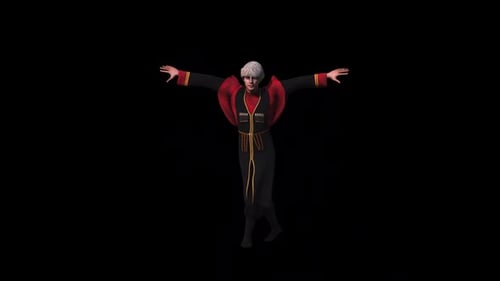 3D Animated Man in Traditional Attire Performing Folk Dance