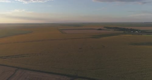 Aerial View of Rolling Farm Fields