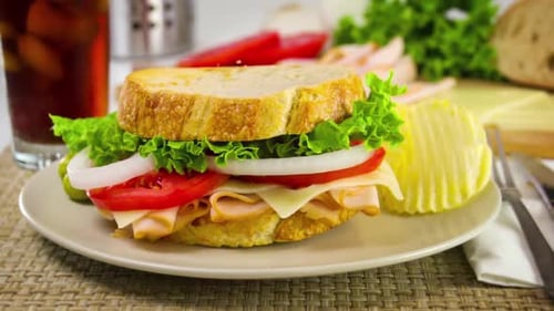 Preparing A Sandwich Slow Motion
