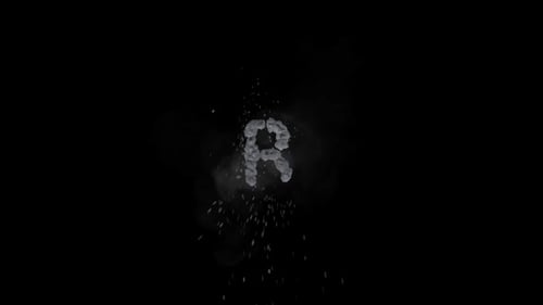 Ice Particles Forming Letter R Reveal Animation
