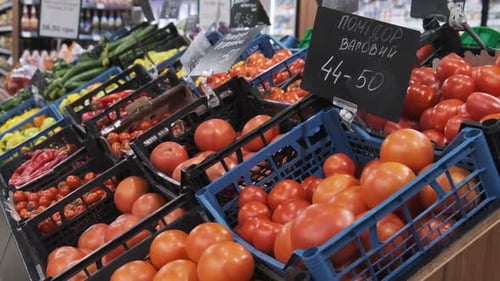 Vegetable Department in a Supermarket
