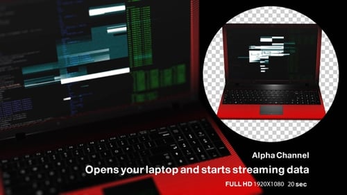 Opens Your Laptop And Starts Streaming Data Alpha channel 02