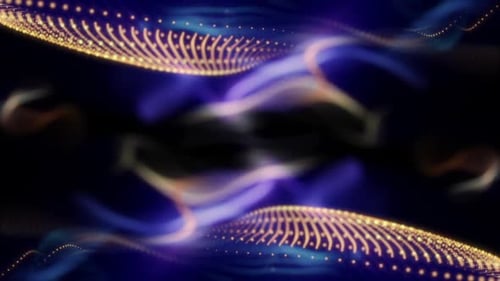 Abstract Glowing Wavy Particle Stream Digital Background Loop