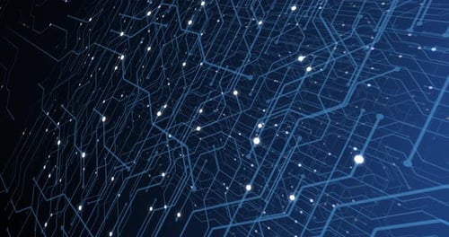 4K seamless loop of print circuit technology cyber and futuristic concept.