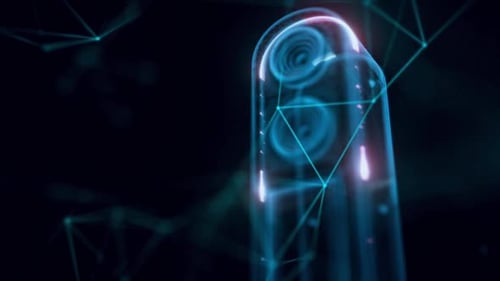 Futuristic Holographic Camera Lens with Digital Network Connection