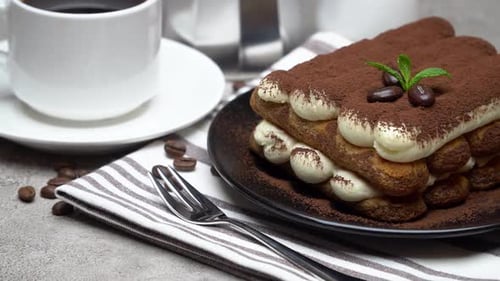 Tasty Tiramisu with Coffee Dessert Treat