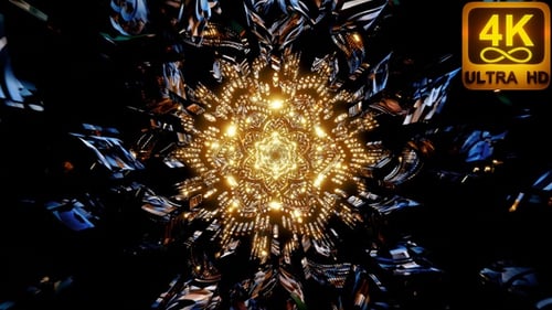 Digital 3d Abstract Mandala Seamless Loop Peaceful Music Video With Ethnic Bright Energy Visuals