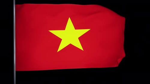 Seamlessly Looping Waving Flag of Vietnam