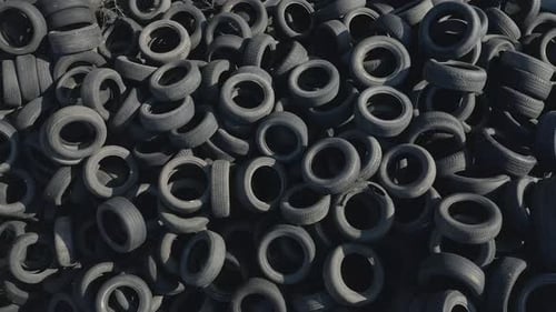 Aerial View of Large Tire Pile