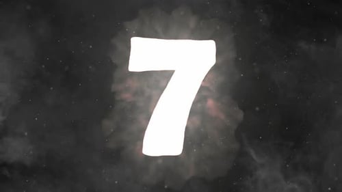 Fiery Numeric Countdown with Abstract Glowing Numbers