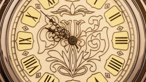 Antique Clock Dial Close-up. Vintage Pocket Watch.