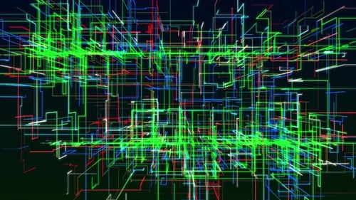 Animated Abstract Technology Network Grid Background
