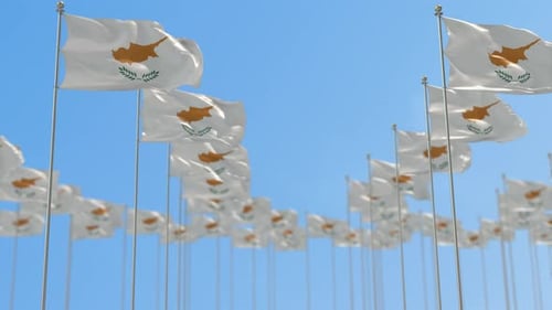 Wanderwurf-Animation der zyprischen Nationalflaggen