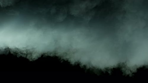 Blue Smoke Billowing on Black Abstract Background