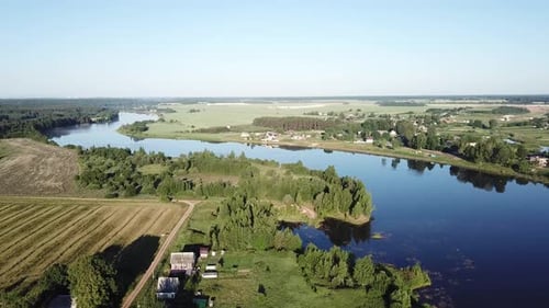 Forest Field River And Road 07