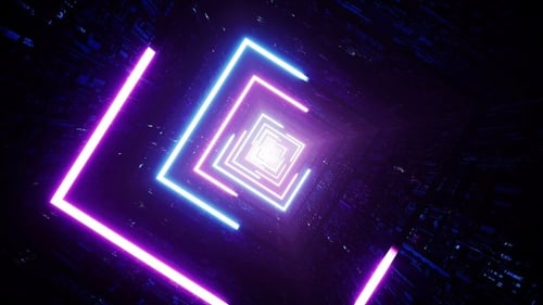 Glow Neonlight Stroke Tunnelrotation VJ Loop
