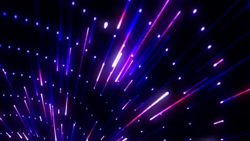 Futuristic Neon Light Trails Moving Abstract Background