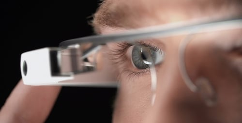 High-Tech Glasses Close-Up on a Person's Face