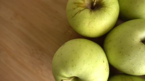Green Apples Rotating Closeup