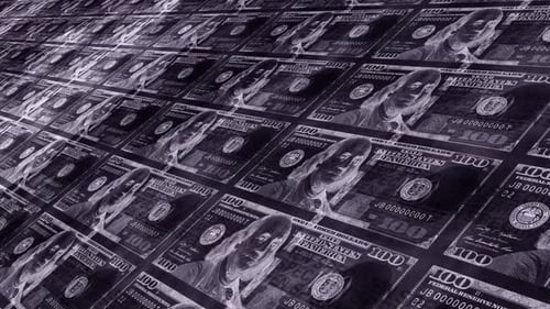 Looping Money Pattern of US 100 Dollar Bills