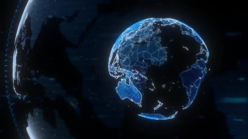 Planeta de proyección azul