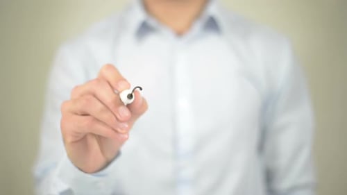 Copyright Being Written on a Clear Surface