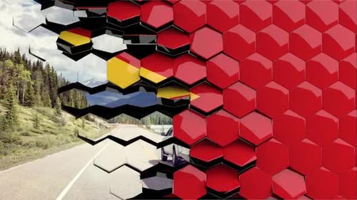 3D Hexagon Grid Reveal Transition