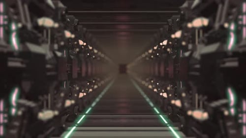 Futuristic Cyber Tunnel Loop Tech Animation
